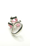 Laus Pink CZ & Silver Ring 