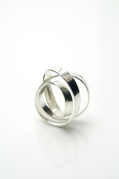 Silver Ellipse Ring 