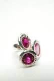 Bouquet of Rubies Silver Ring 