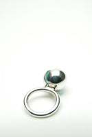 Bright Blue Silver Ball Ring 