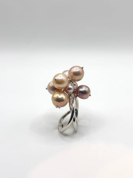 Perla Colourful Twist Silver Ring