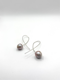 Round Purple Pearl Earrings