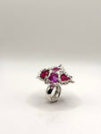 Pink and Red Silver Hraun Ring