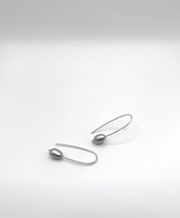 Oval Grey Pearl Earrings