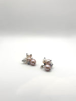 Oxidised Silver and Colourful Pearl Earrings