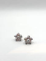 Pearl Flower Purple Earrings