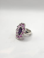 Purple and Pink Round Hraun Ring
