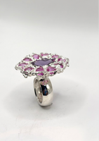 Purple and Pink Round Hraun Ring