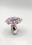 Purple and Pink Round Hraun Ring