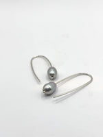 Oval Grey Pearl Earrings