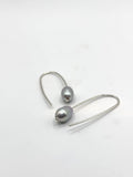 Oval Grey Pearl Earrings