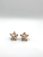 Oxidised Silver and White Pearl Earrings
