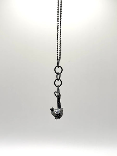 Black Cradle Silver Necklace