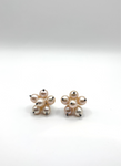 Oxidised Silver and White Pearl Earrings