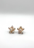 Oxidised Silver and White Pearl Earrings