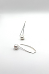 Hanging White Round Earrings
