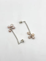 Long Pink Pearl Earrings