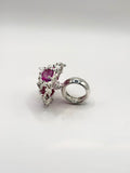 Pink and Red Silver Hraun Ring