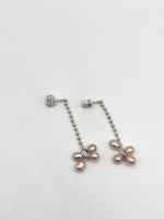 Long Pink Pearl Earrings