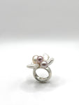 Cluster of White and Purple Perla Ring