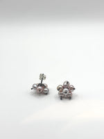 Pearl Flower Purple Earrings