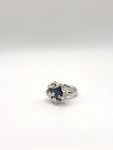 Silver Hraun Ring with a Blue Spinnel