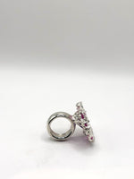 Purple and Pink Round Hraun Ring