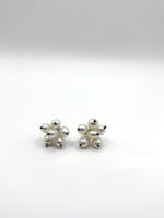 Oxidised Silver and White Pearl Earrings