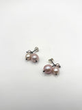 Oxidised Silver and Purple Pearl Earrings