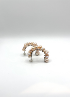 Silver Pearl Hoops