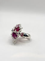 Pink and Red Silver Hraun Ring