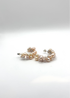 Silver Pearl Hoops
