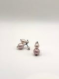 Oxidised Silver and Purple Pearl Earrings