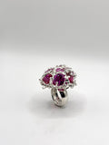 Pink and Red Silver Hraun Ring