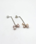 Long Pink Pearl Earrings