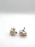 Oxidised Silver and White Pearl Earrings