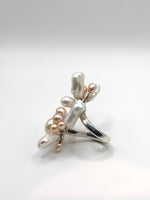 Perla Twist Silver Ring