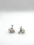 Oxidised Silver and White Pearl Earrings
