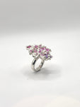 Silver Hraun Ring Pink and Purple