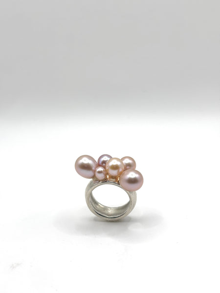 Perla Purple and Pink Silver Ring