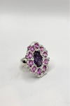 Purple and Pink Round Hraun Ring