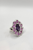 Purple and Pink Round Hraun Ring