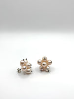 Oxidised Silver and White Pearl Earrings