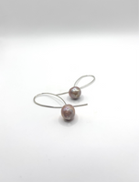 Round Purple Pearl Earrings