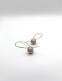 Round Purple Pearl Earrings