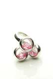 Laus Pink CZ & Silver Ring 