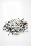 Nest of Pearls Silver Brooch