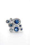 Bouquet of Blue Silver Ring 
