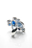 Bouquet of Blue Silver Ring 