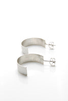 Industrial Silver Hoop Earrings